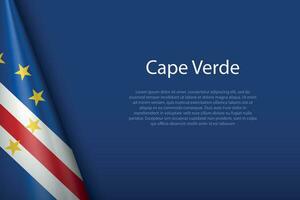 national flag Cape Verde isolated on background with copyspace vector