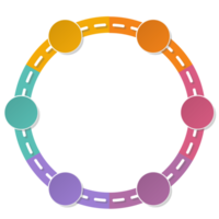 estrada caminho infográfico círculo do 6 passos e o negócio ícones para finança processo passos. png