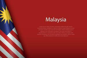 national flag Malaysia isolated on background with copyspace vector