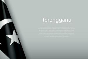 flag Terengganu, state of Malaysia, isolated on background with copyspace vector