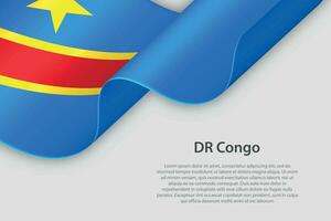 3d ribbon with national flag DR Congo isolated on white background vector