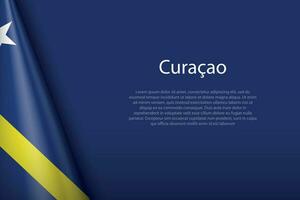 flag Curacao, isolated on background with copyspace vector