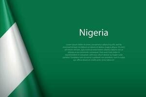 national flag Nigeria isolated on background with copyspace vector