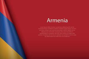 national flag Armenia isolated on background with copyspace vector