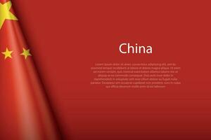 national flag China isolated on background with copyspace vector