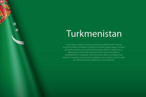 nacional bandera Turkmenistán aislado en antecedentes con copyspace vector