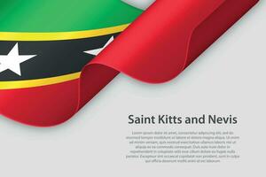 3d ribbon with national flag Saint Kitts and Nevis isolated on white background vector