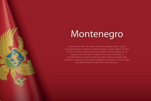 national flag Montenegro isolated on background with copyspace vector