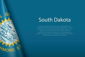 flag South Dakota, state of United States, isolated on background with copyspace vector