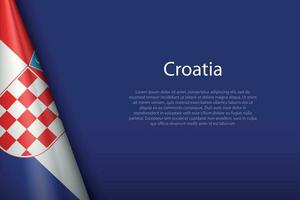 national flag Croatia isolated on background with copyspace vector