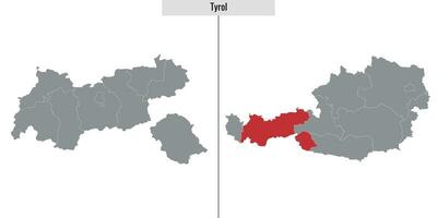 map state of Austria vector