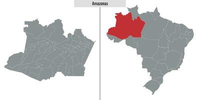 mapa estado de Brasil vector