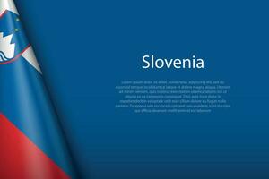 national flag Slovenia isolated on background with copyspace vector