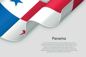 3d ribbon with national flag Panama isolated on white background vector