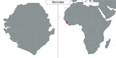 map of Sierra Leone and location on Africa map vector