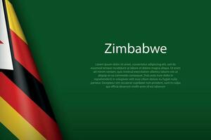 nacional bandera Zimbabue aislado en antecedentes con copyspace vector