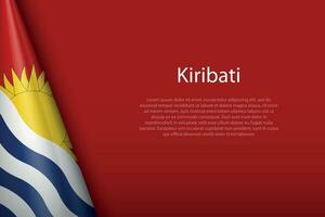 national flag Kiribati isolated on background with copyspace vector