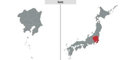 map region of Japan vector