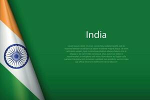 national flag India isolated on background with copyspace vector