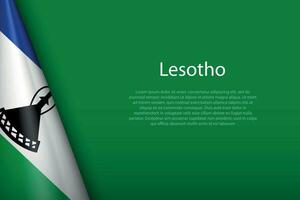 national flag Lesotho isolated on background with copyspace vector