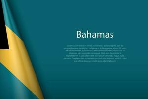 national flag Bahamas isolated on background with copyspace vector