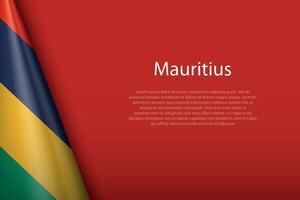 national flag Mauritius isolated on background with copyspace vector