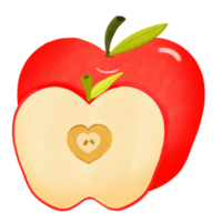 acuarela manzana ilustración png