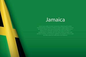 national flag Jamaica isolated on background with copyspace vector