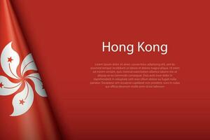 national flag Hong Kong isolated on background with copyspace vector