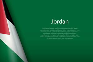 national flag Jordan isolated on background with copyspace vector