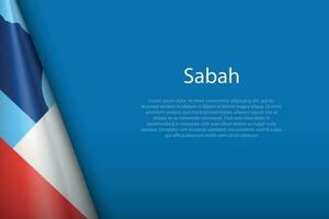 flag Sabah, state of Malaysia, isolated on background with copyspace vector