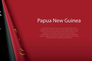 national flag Papua New Guinea isolated on background with copyspace vector