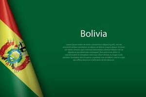 national flag Bolivia isolated on background with copyspace vector