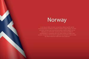 national flag Norway isolated on background with copyspace vector