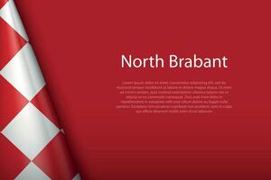 flag North Brabant, state of Netherlands, isolated on background with copyspace vector