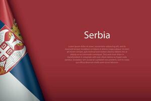 national flag Serbia isolated on background with copyspace vector