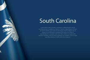 flag South Carolina, state of United States, isolated on background with copyspace vector