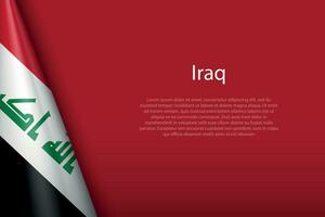 national flag Iraq isolated on background with copyspace vector