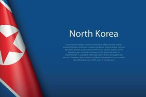 national flag North Korea isolated on background with copyspace vector