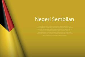 flag Negeri Sembilan, state of Malaysia, isolated on background with copyspace vector