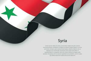 3d ribbon with national flag Syria isolated on white background vector