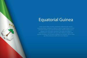 national flag Equatorial Guinea isolated on background with copyspace vector