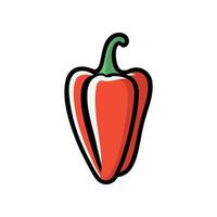 Paprica bell pepper flat vector material design isolated on white