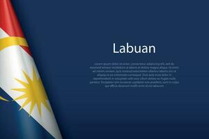 flag Labuan, state of Malaysia, isolated on background with copyspace vector