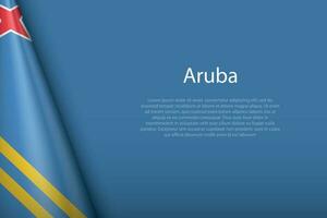 flag Aruba, isolated on background with copyspace vector