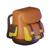 Backpack isolated on transparent background. 3d illustration. High resolution png