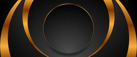 Luxury golden circles abstract geometric background vector