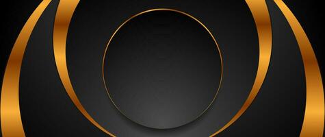 Luxury golden circles abstract geometric background vector