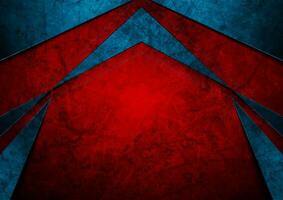 Blue red abstract tech grunge background with arrow vector