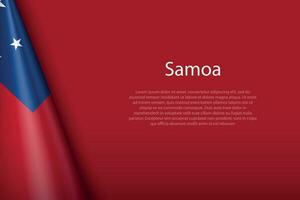 national flag Samoa isolated on background with copyspace vector